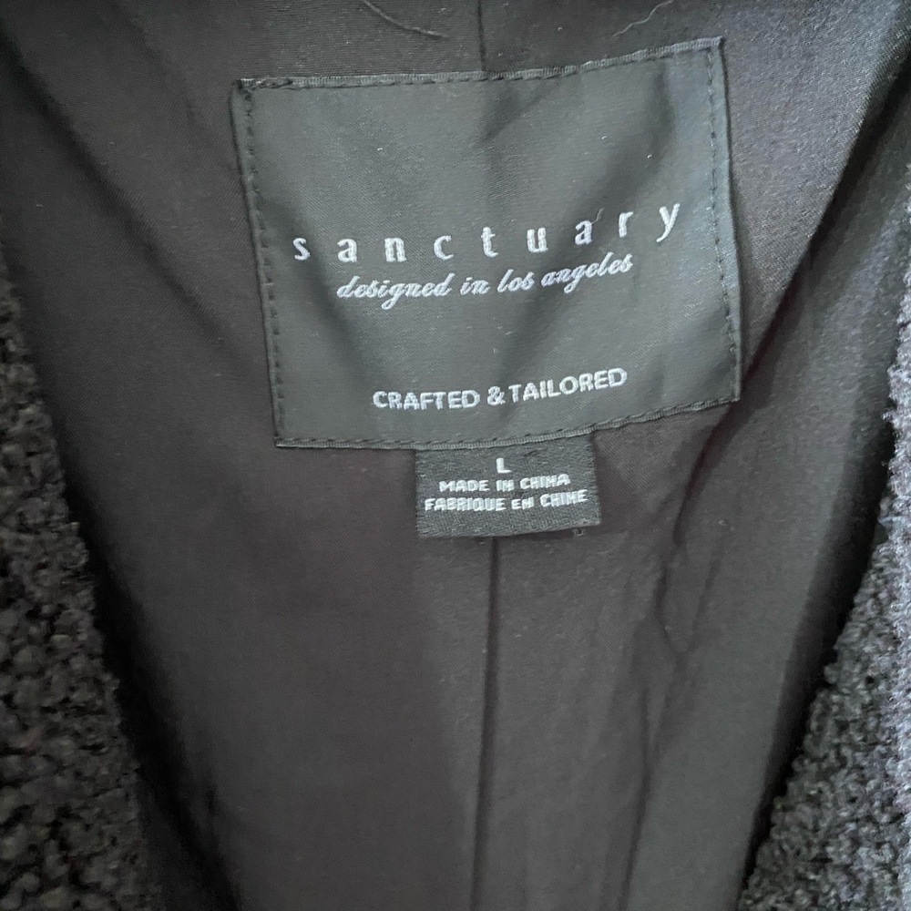 Sanctuary Faux Sherpa Teddy Jacket In Black - Picture 4 of 9